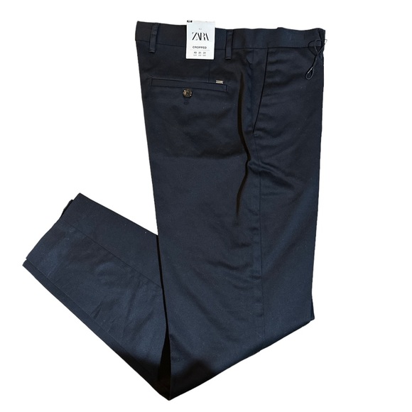 Zara Pants Nwt Zara Man Cropped Skinny Pants Navy Sz3 Poshmark